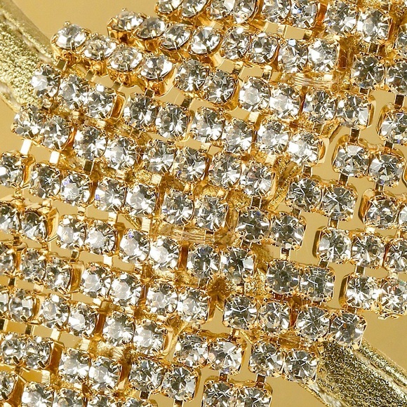 giuseppe zanotti NIB gold leather & crystal sandal - Picture 2 of 14